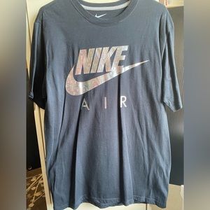 Nike Air Original Logo T-Shirt Size Large Black Reflective Silver